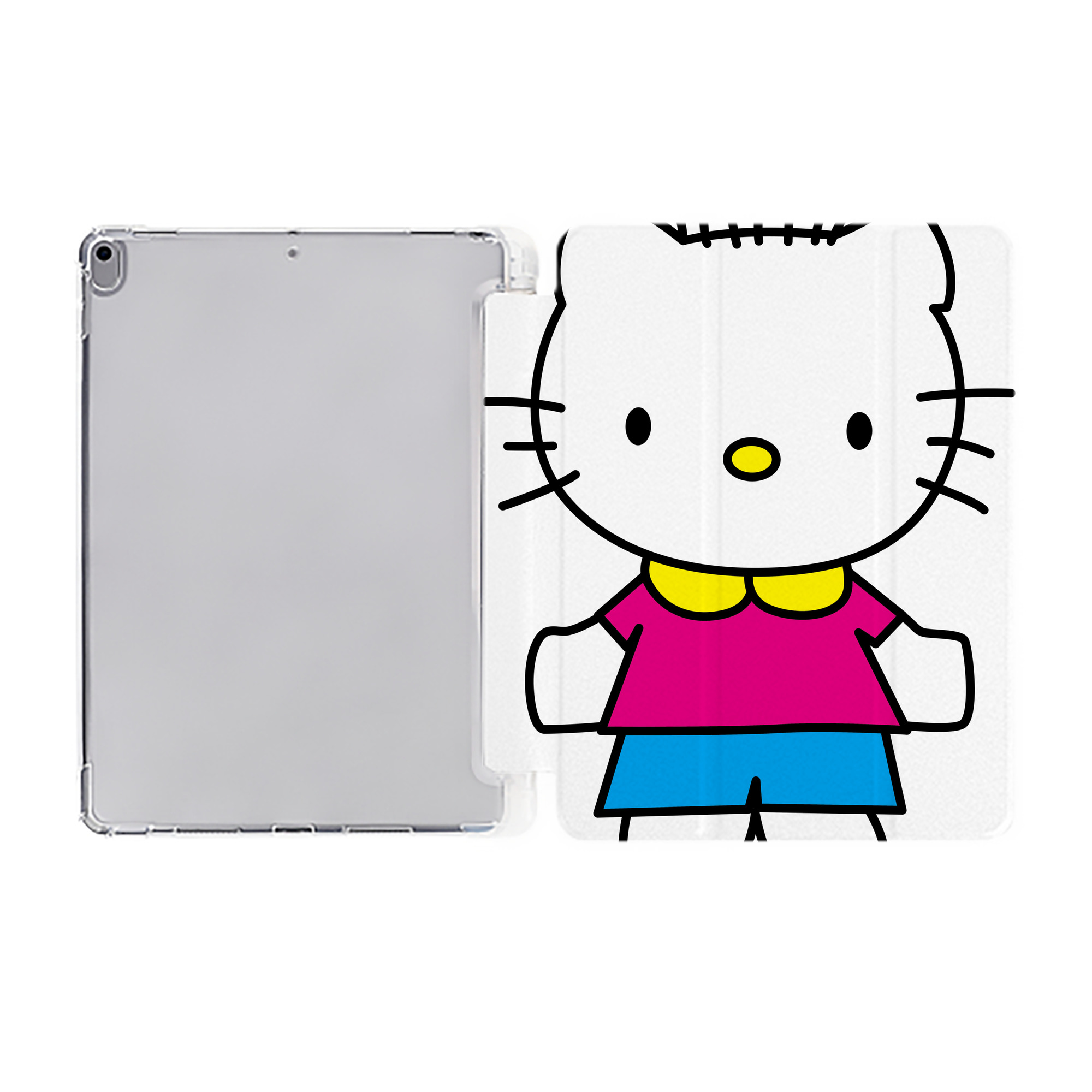 （画像用） Hello Kitty ハローキティ IPad ケース ペン収納付き 三つ折りスタンド PUレザー×シリコン 対応機種9.5/10.5/10.9インチ